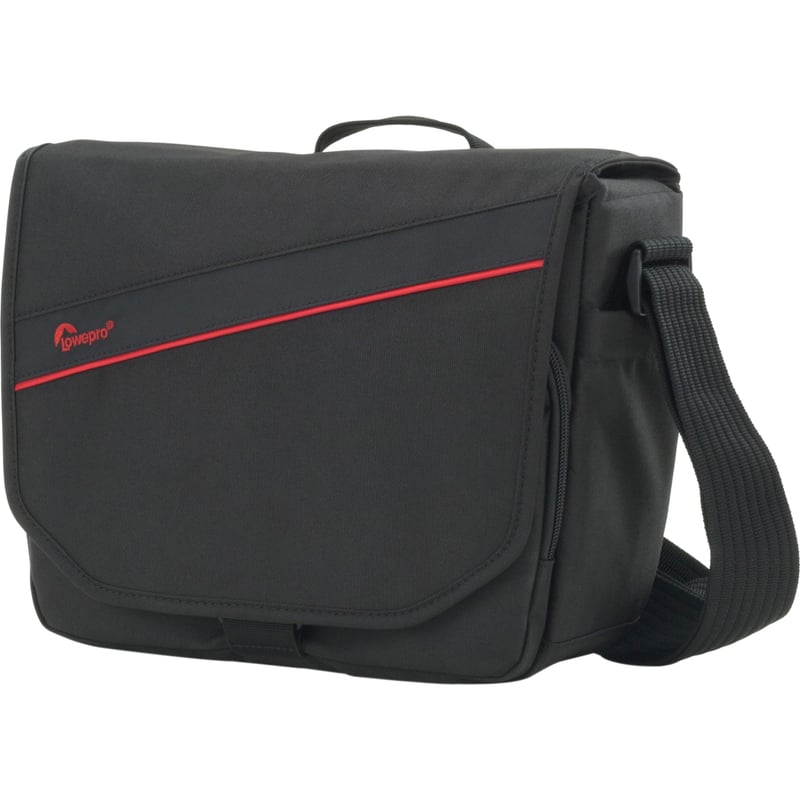 Lowepro Event Messenger 150 Carrying Case (Messenger) Camera, Camera Equipment, Notebook, Tablet, Accessories, Lens, Flashlight - Black, Red - Thumbnail 1