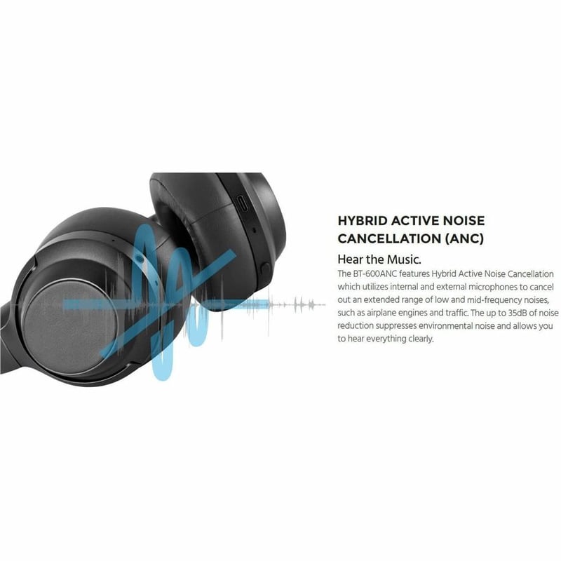 MONOPRICE BT-600ANC BLUETOOTH OVER EAR HEADPHONES WITH ACTIVE NOISE CANCELLING ( - Thumbnail 3