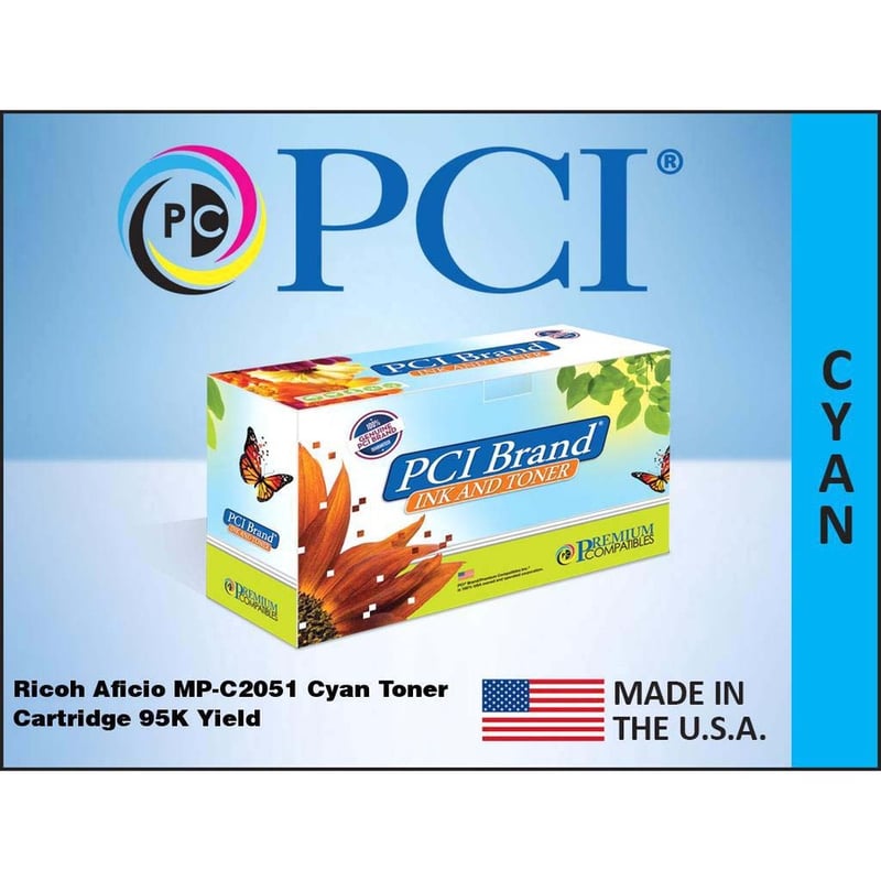 PCI BRAND RICOH LANIER SAVIN 841503 841281 HIGH YIELD CYAN TONER CARTRIDGE 9.5K - Thumbnail 2