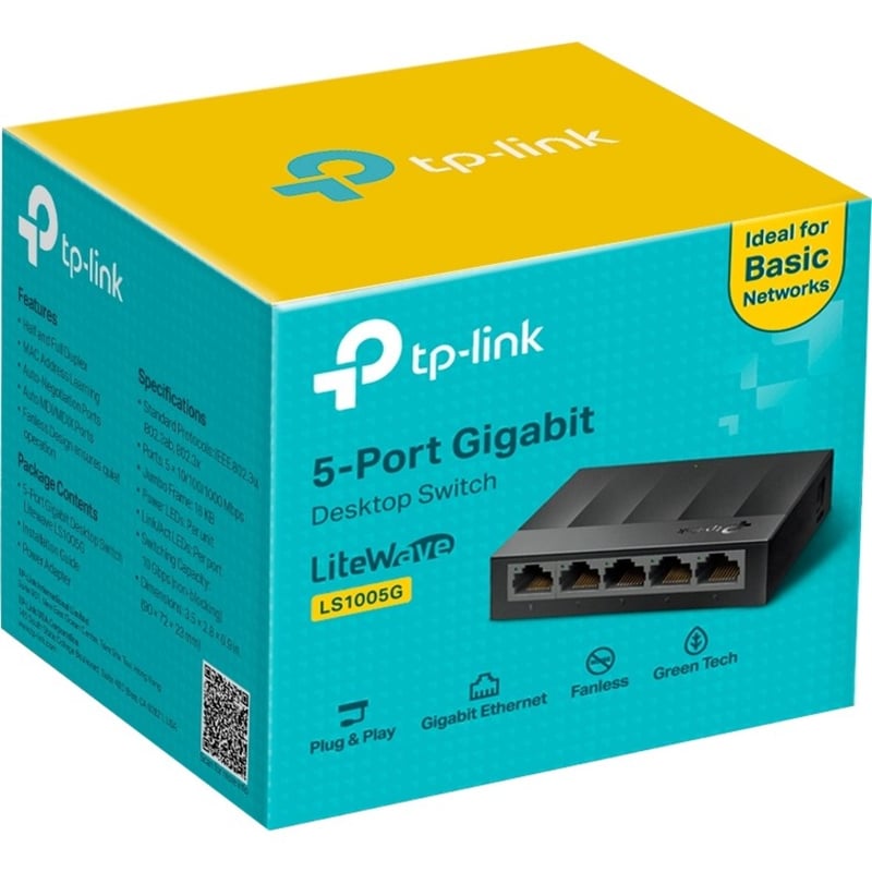 TP-Link LS1005G - Litewave 5 Port Gigabit Ethernet Switch - Thumbnail 5