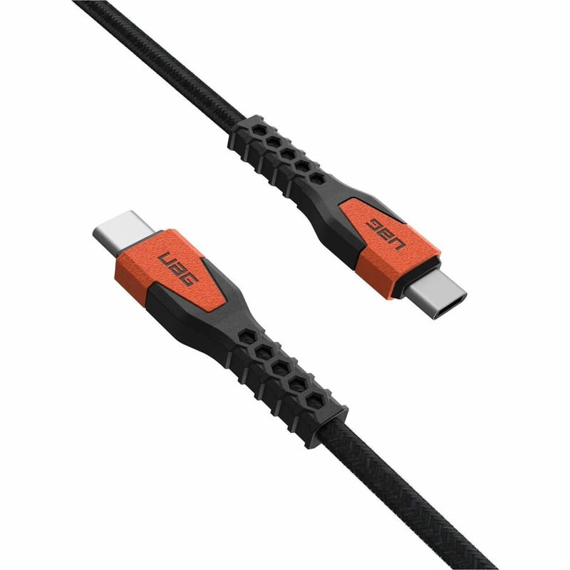 UAG 5FT CHARGING CABLE USB-C TO USB-C - KEVLAR CORE- BLACK/ ORANGE - Thumbnail 2