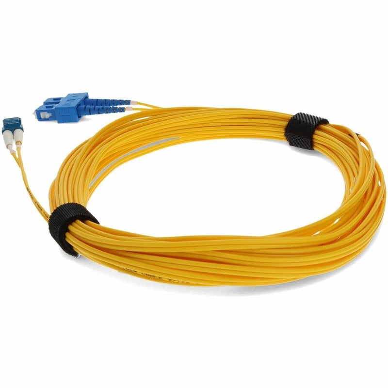 AddOn 9m USC to LC Yellow OS2 Duplex OFNR (Riser-Rated) SMF Fiber Patch Cable - Thumbnail 3