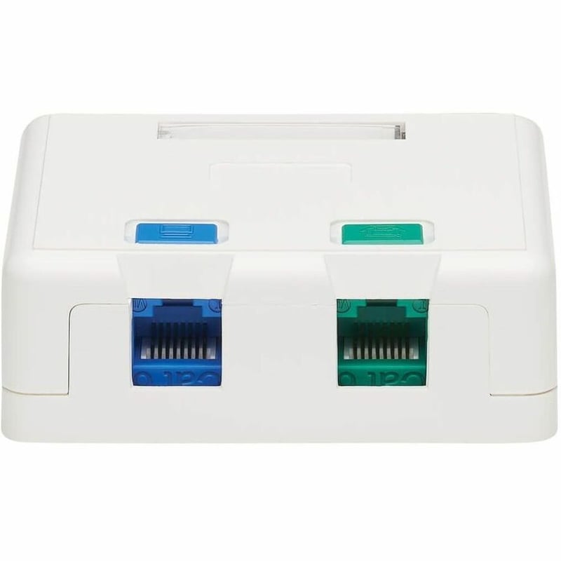 Tripp Lite by Eaton Surface-Mount Box for Keystone Jack 2-Port Wall Celling White - Thumbnail 4