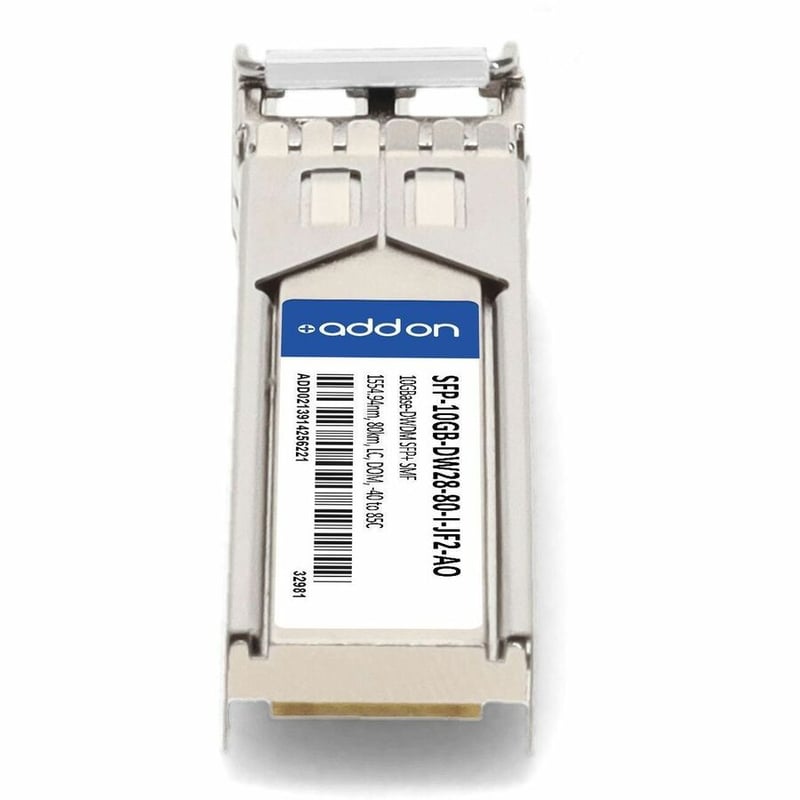 AddOn Juniper Networks®, Fujitsu®, & Rad® Compatible TAA Compliant 10GBase-DWDM 100GHz SFP+ Channel 28 Transceiver (SMF, 1554.94nm, 80km, LC, DOM, -40 to 85C) - Thumbnail 4