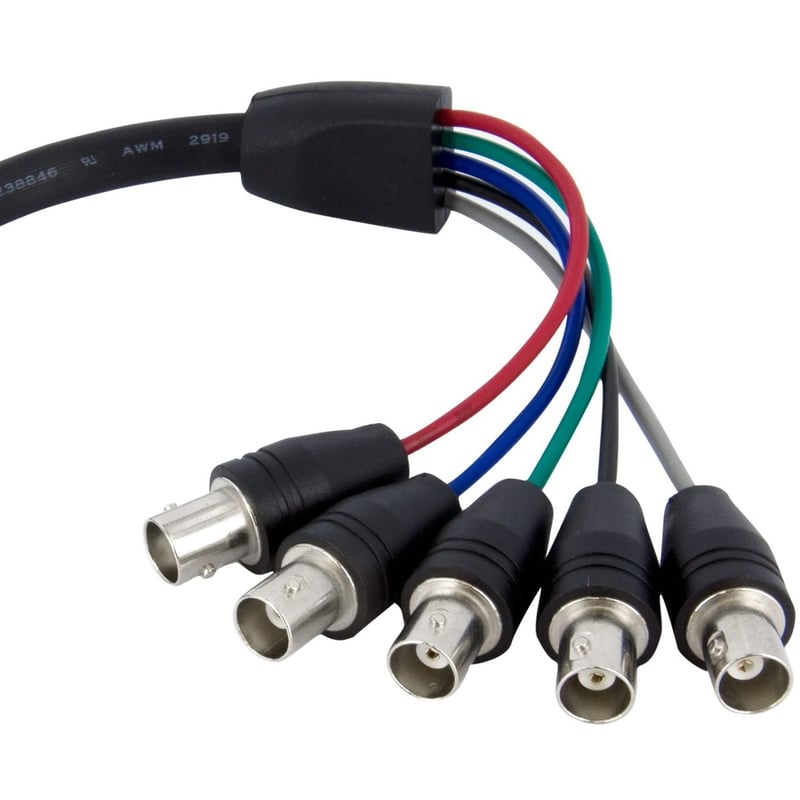 StarTech.com 1 ft Coax HD15 VGA to 5 BNC RGBHV Monitor Cable - Thumbnail 2