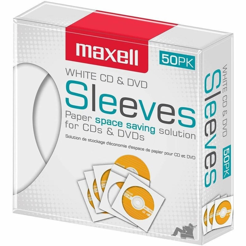 Maxell CD/DVD Paper Sleeves White 50 Pack - Thumbnail 2