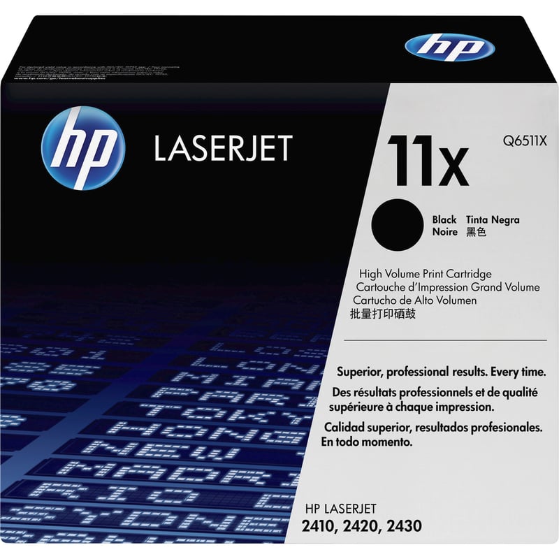 HP 11X (Q6511X) Original Laser Toner Cartridge - Single Pack - Black - 1 Each - Thumbnail 1