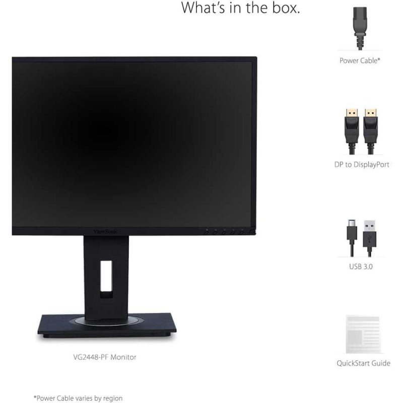 ViewSonic VG2448-PF 24 Inch IPS 1080p Ergonomic Monitor with Built-In Privacy Filter HDMI DisplayPort USB and 40 Degree Tilt - Thumbnail 3