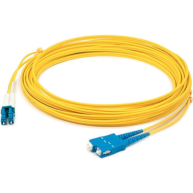 AddOn 43m SC to LC Yellow OS2 Duplex LSZH SMF Fiber Patch Cable