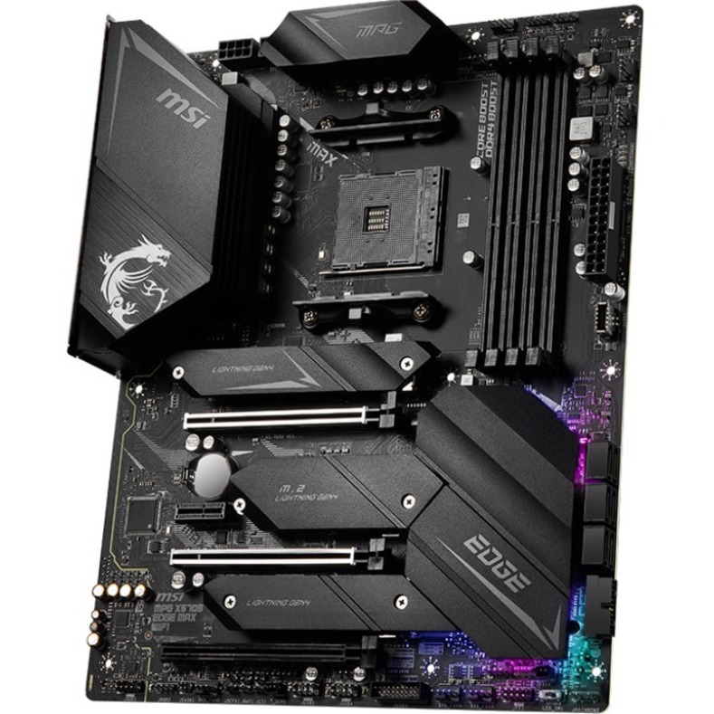 MSI MPG X570S EDGE MAX WIFI Desktop Motherboard - AMD X570 Chipset - Socket AM4 - ATX - Thumbnail 2