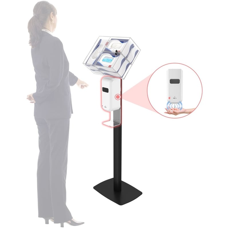 CTA Digital: Premium Thin Profile Sanitizing Station (Black) - Thumbnail 2