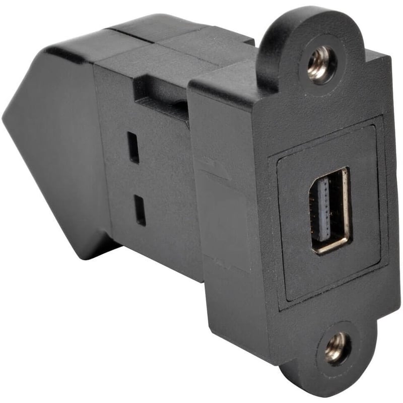 Eaton Tripp Lite Series Mini DisplayPort to DisplayPort All-in-One Keystone/Panel Mount Angled Adapter (F/F), Black - Thumbnail 2