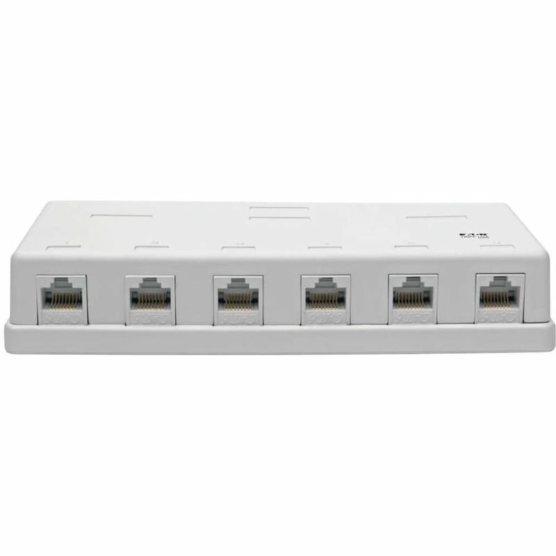 Tripp Lite by Eaton Pre-Configured Unshielded Cat6 6-Port Surface-Mount Box 110 IDC RJ45 White - Thumbnail 3