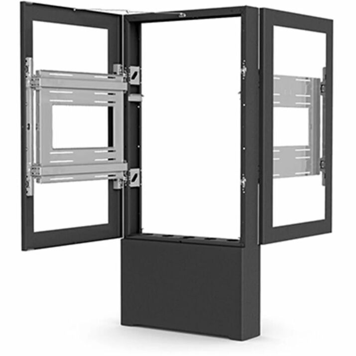 Chief Impact Floor Standing Back-to-Back Kiosk - Portrait 48" Black - Thumbnail 2