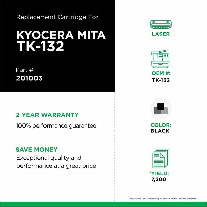 Clover Imaging Non-OEM New Toner Cartridge for Kyocera TK-132 - Thumbnail 2