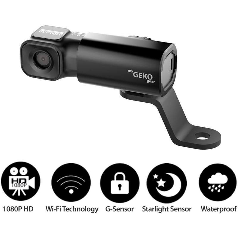 myGEKOgear by Adesso Moto Snap 1080p Motorcycle Camera with APP for Instant Video Access, Tilt Sensor for Incident Video Recording, SONY Starvis Sensor, 8.5 Hours Rechargable Battery, 32GB Storage - Thumbnail 5
