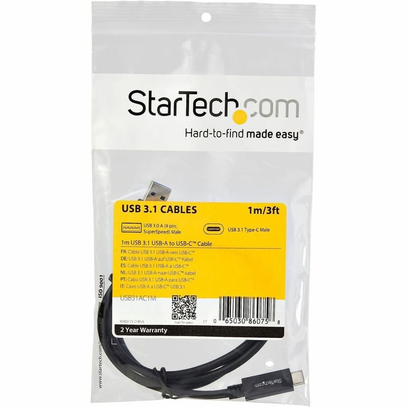 StarTech.com 3 ft 1m USB to USB C Cable - USB 3.1 (10Gpbs) - USB-IF Certified - USB A to USB C Cable - USB 3.1 Type C Cable - Thumbnail 2