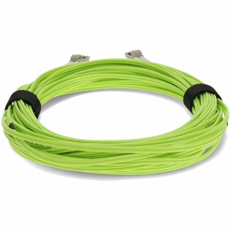 AddOn 12m LC to LC Lime Green OM5 Duplex OFNR (Riser-Rated) Fiber Patch Cable - Thumbnail 4