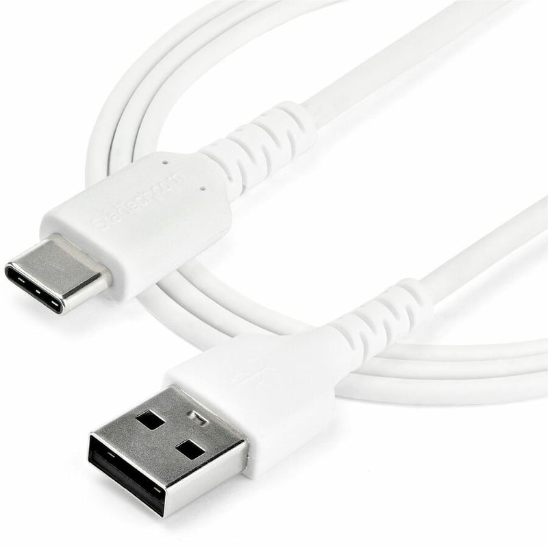StarTech.com 2m USB A to USB C Charging Cable - Durable Fast Charge & Sync USB 2.0 to USB Type C Data Cord - Aramid Fiber M/M 3A White - Thumbnail 5