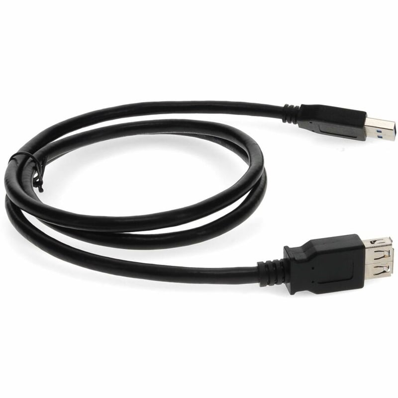 AddOn 6ft USB A 3.0 Male to USB A 3.0 Female Black Extension Cable - Thumbnail 5