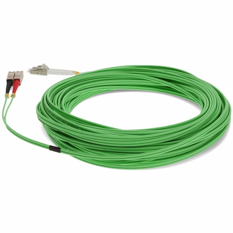 AddOn 15m SC to LC Green OM4 Duplex OFNR (Riser-Rated) Fiber Patch Cable - Thumbnail 3