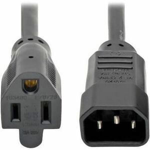 5-15R TO C14 COMPUTER AC POWERCABLE 13A 125V 16AWG 1FT - Thumbnail 1