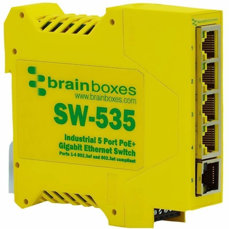 IND.5 PORT POE+ GB ENET SWITCH INDUSTRIAL COMPACT -40F TO +158F - Thumbnail 1
