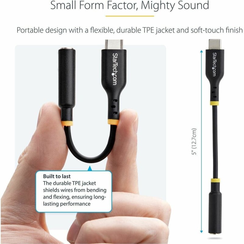 USB-C AUDIO ADAPTER TO 3.5MM TRRS HEADPHONE JACK - TYPE-C DONGLE - Thumbnail 5