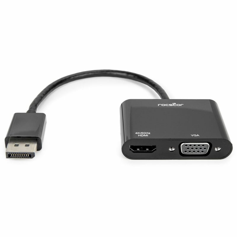 Rocstor DisplayPort To HDMI VGA Adapter - 4K 60Hz - Thumbnail 1