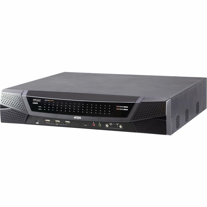 4REMOTE1 LOCALSIMUL 64PORTCAT5 FHD IP KVM W V LMEDIADUAL PWRSUP - Thumbnail 1