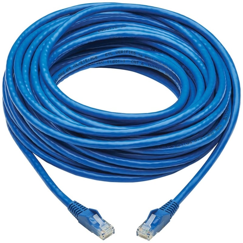 Eaton Tripp Lite Series Cat6 Gigabit Snagless Molded UTP Ethernet Cable (RJ45 M/M), PoE, CMR-LP, Blue, 50 ft. (15.24 m) - Thumbnail 2