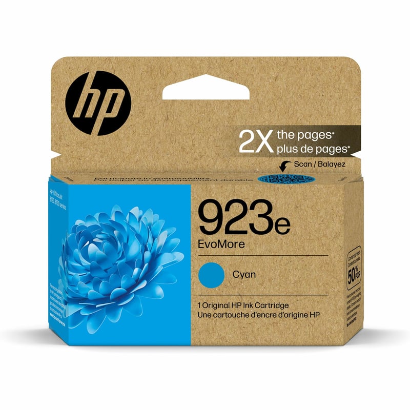 HP EvoMore 923E Original Inkjet Ink Cartridge - Cyan Pack