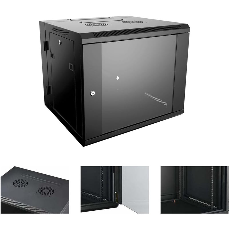 4XEM 9U Wall Mount Server Rack Cabinet 24 Inches Deep - Thumbnail 2