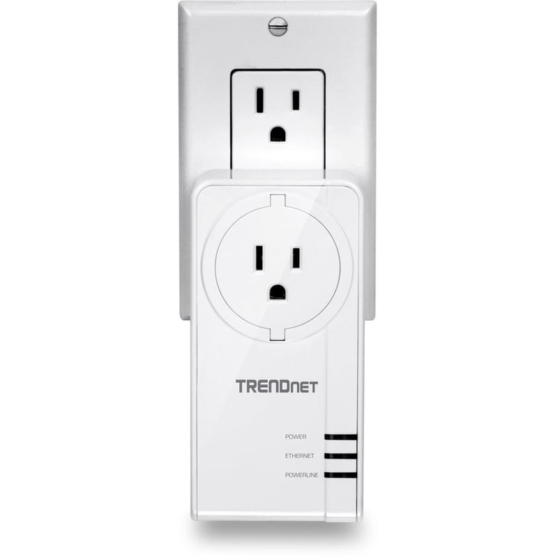 TRENDnet Powerline 1300 AV2 Adapter with Built-in Outlet; Gigabit Port; IEEE 1905.1 & IEEE 1901; Range Up to 300m (984 ft.); TPL-423E - Thumbnail 2