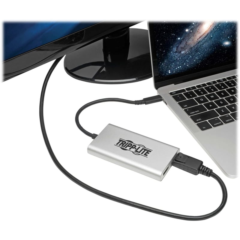 Eaton Tripp Lite Series Dual-Monitor Thunderbolt 3 to DisplayPort Adapter - 4K/5K @ 60 Hz, M/2xF, 4:4:4, Silver - Thumbnail 5