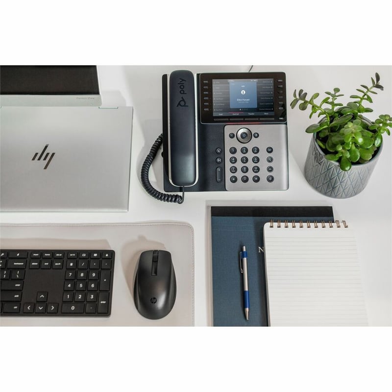 Poly Edge E550 IP Phone - Corded - Corded/Cordless - Bluetooth, Wi-Fi - Desktop, Wall Mountable - Black - Thumbnail 5