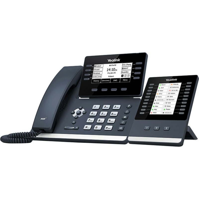 Yealink SIP-T53 IP Phone - Corded/Cordless - Corded - DECT, Bluetooth - Wall Mountable, Desktop - Classic Gray - Thumbnail 4