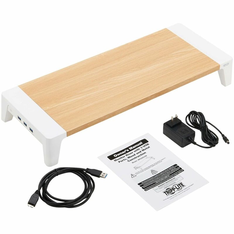 Eaton Tripp Lite Series Monitor Riser for Desk - Wood Top, USB-A Charge and Data Ports - Thumbnail 2