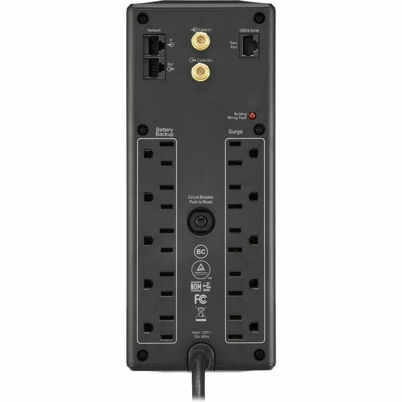 APC Back-UPS 1350, Compact Tower, 1350VA, 120V, AVR, LCD, 10 NEMA outlets (5 surge) - Thumbnail 3