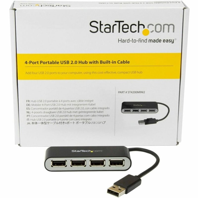 StarTech.com 4 Port USB Hub " 4 x USB 2.0 port " Bus Powered " USB Adapter " USB Splitter " Multi Port USB Hub " USB 2.0 Hub - Thumbnail 5