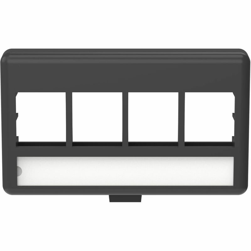 Panduit NetKey Furniture Faceplate, 4-Port, Black, Label Pocket - Thumbnail 4