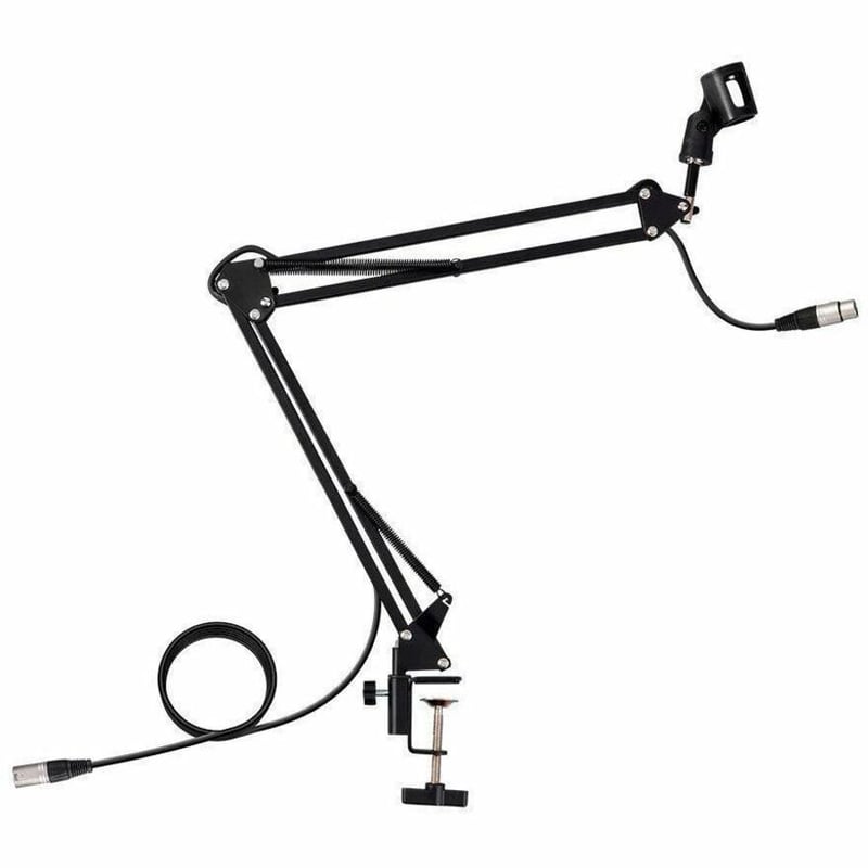 STAGE RIGHT BY MONOPRICE SUSPENSION BOOM SCISSOR BROADCAST MIC STAND WITH INTEGR - Thumbnail 1