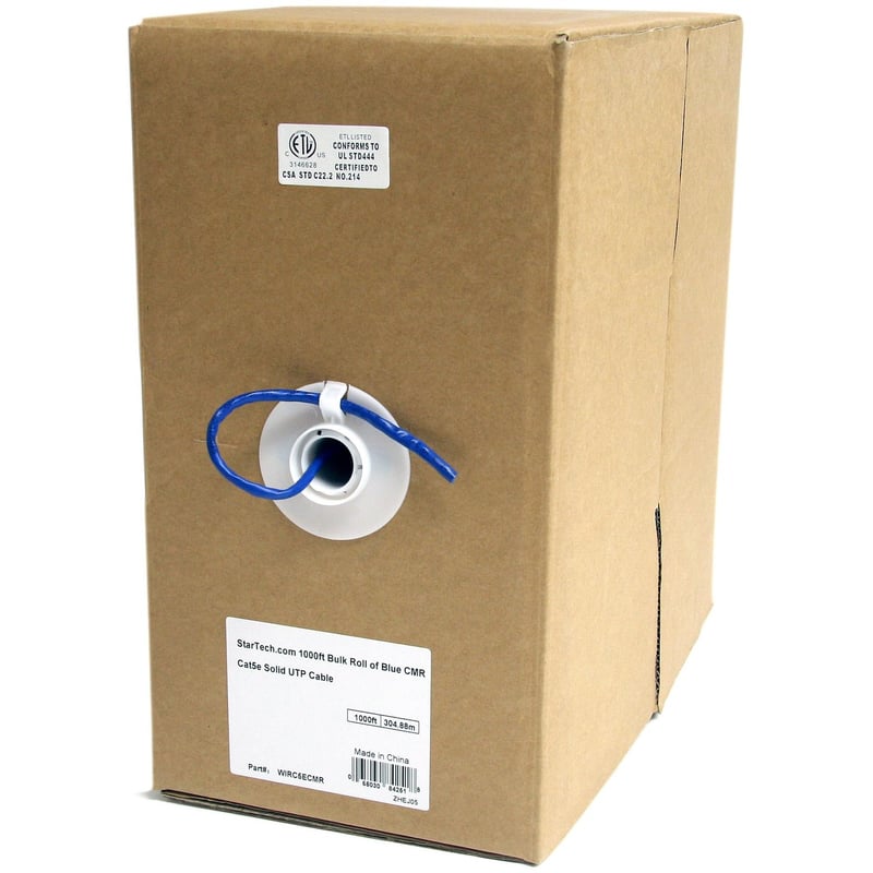 StarTech.com 1000 ft Bulk Roll of Blue CMR Cat5e Solid UTP Cable - Thumbnail 1