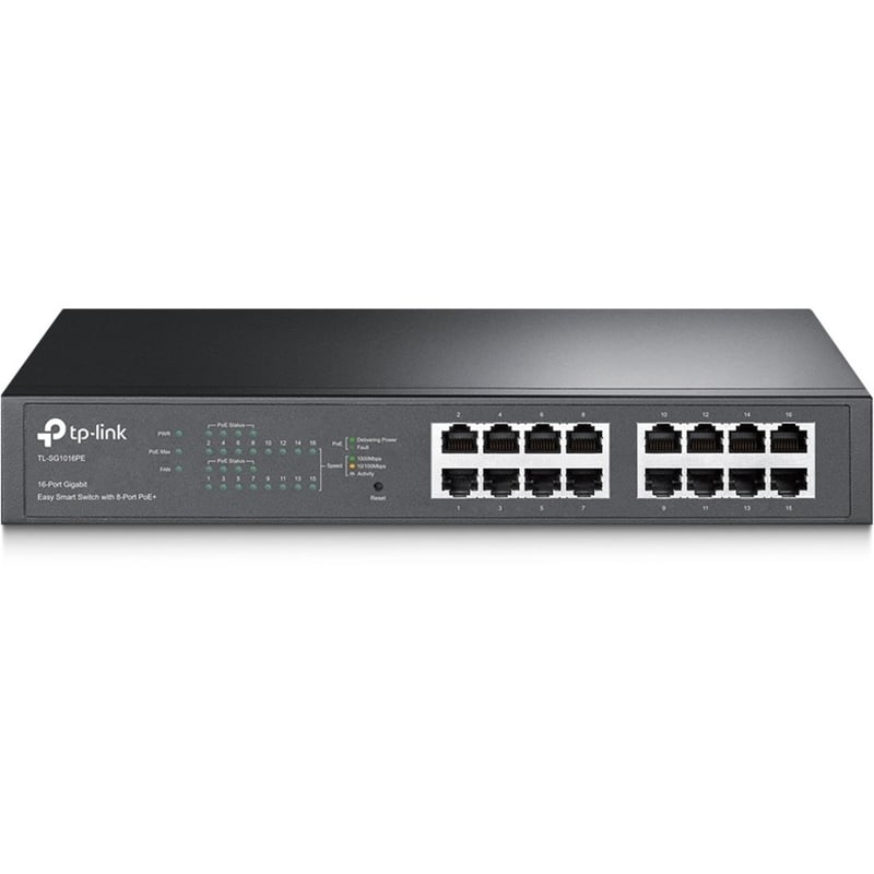 TP-Link TL-SG1016PE - 16-Port Gigabit Easy Smart PoE Switch with 8-Port PoE+ - Thumbnail 1