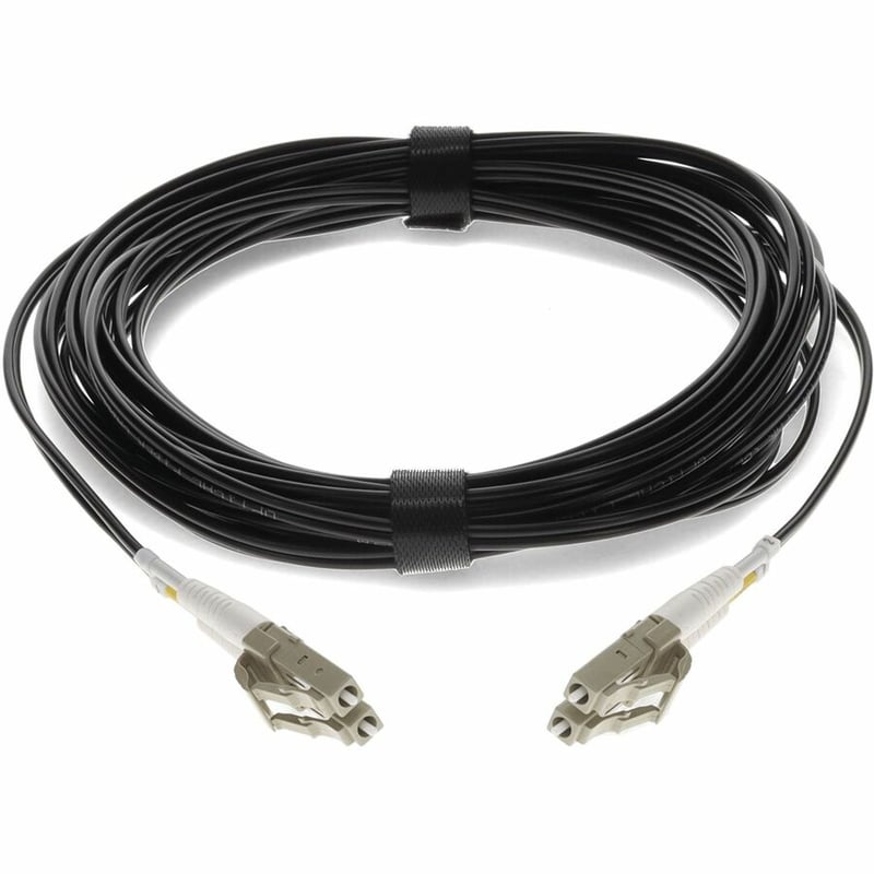 AddOn 2m LC to LC Black OM4 Duplex OFNR (Riser-Rated) TAA Fiber Patch Cable
