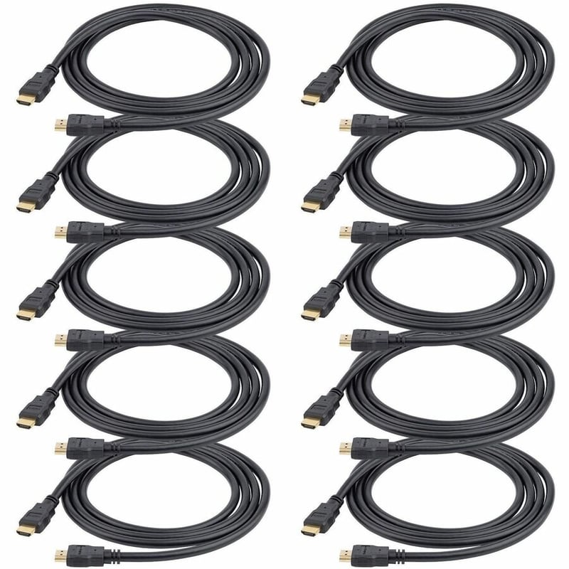 StarTech.com 6ft HDMI Cable, 10 Pack, 4K High Speed HDMI Cable with Ethernet, Ultra HD 4K 30Hz Video, Black HDMI 1.4 Monitor Cord - Thumbnail 2