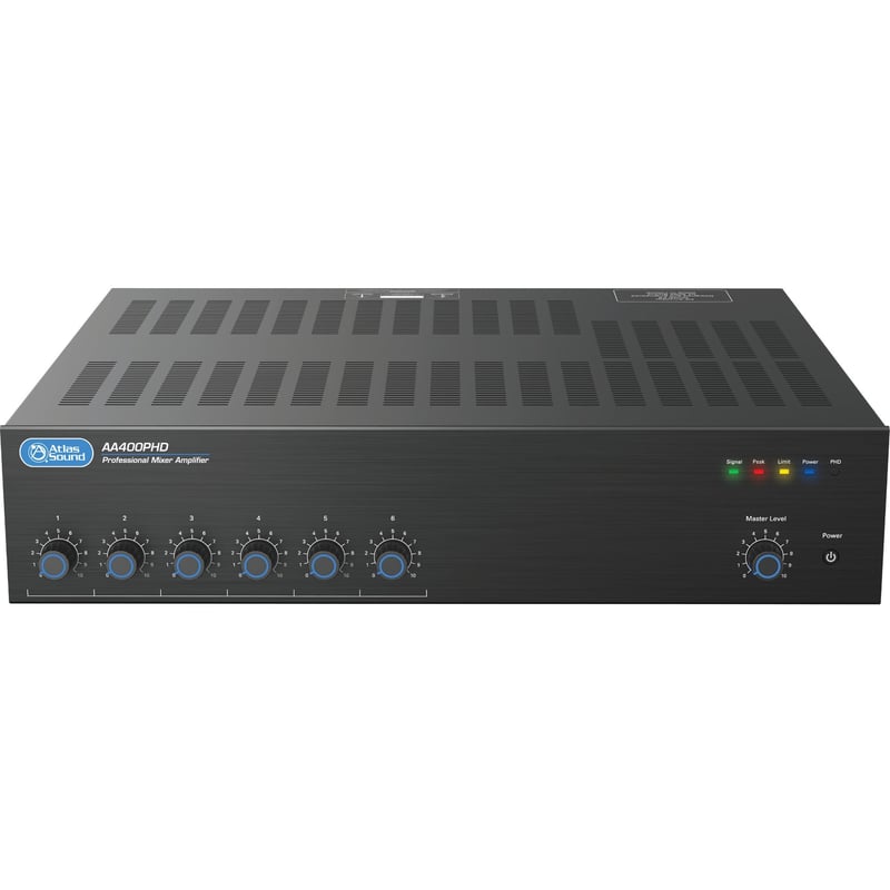 AtlasIED AA400PHD Amplifier - 2400 W RMS - 6 Channel - Black - Thumbnail 1