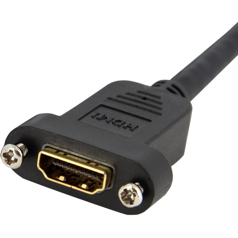 StarTech.com 3ft HDMI Female to Male Adapter, 4K High Speed Panel Mount HDMI Cable, HDMI Female to Male, HDMI Panel Mount Connector Cable - Thumbnail 2