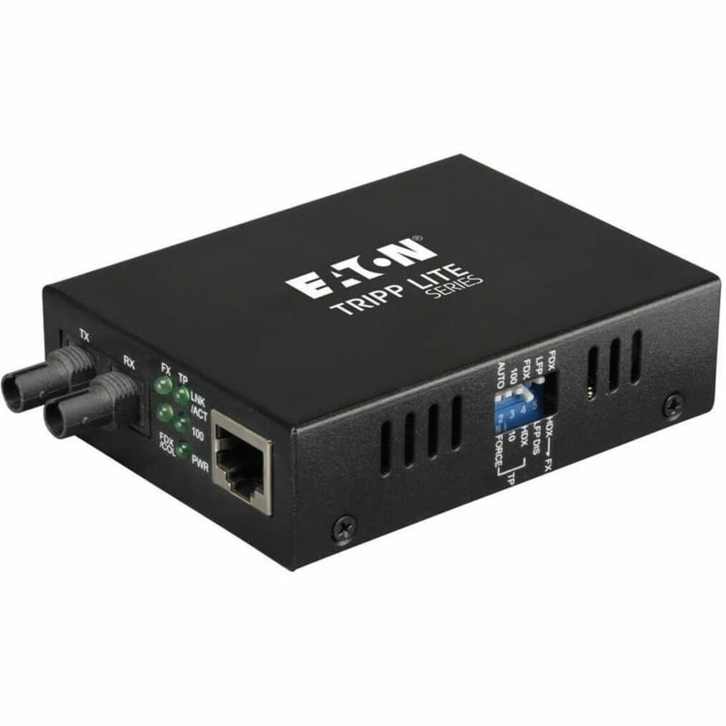 Tripp Lite by Eaton Multimode Fiber to Ethernet Media Converter 10/100BaseT to 100BaseFX-ST 2km 1310nm - Thumbnail 1