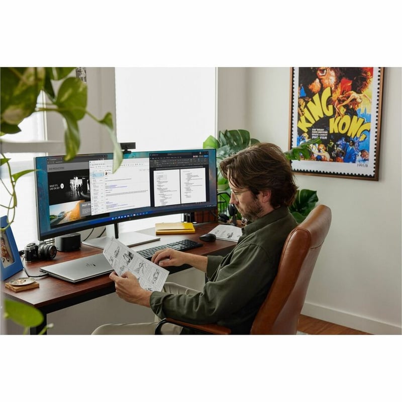 HP E45c G5 45" Class Dual Quad HD (DQHD) Curved Screen LED Monitor - 32:9 - Black, Silver